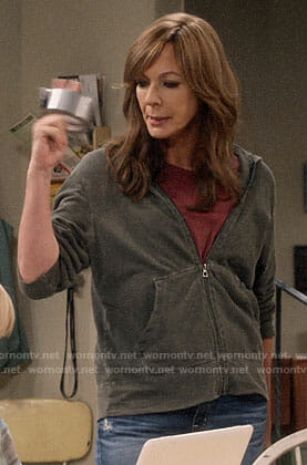 Bonnie’s grey hoodie on Mom