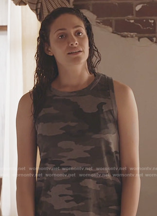 Fiona’s camo print tank top on Shameless