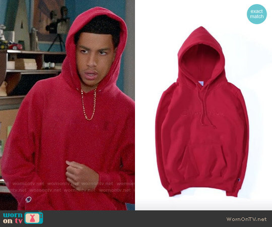 Champion Pullover Hoodie worn by Andre Johnson Jr (Marcus Scribner) on Black-ish