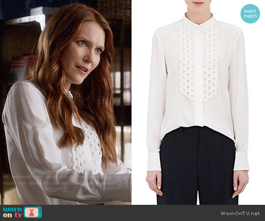 Chloe Silk Crepe De Chine Scalloped Blouse worn by Abby Whelan (Darby Stanchfield) on Scandal