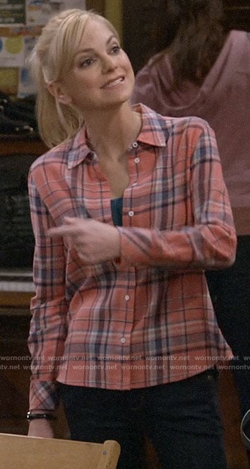 Christy’s pink plaid shirt on Mom