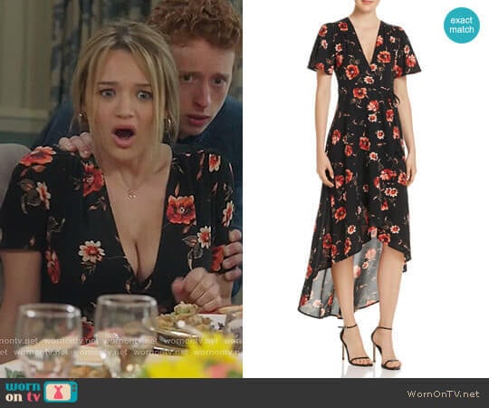 Cotton Candy LA Floral Print Wrap Dress worn by Clementine Hughes (Hunter King) on Life in Pieces
