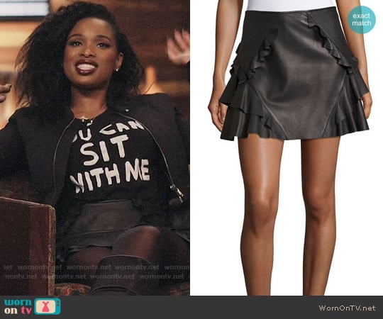 Derek Lam 10 Crosby Ruffled Leather Mini Skirt worn by Jennifer Hudson on The Voice