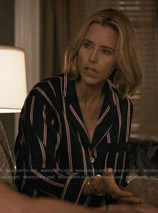 Elizabeth’s striped pajamas on Madam Secretary