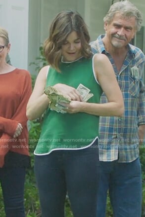 Heather’s green sleeveless top on Life in Pieces