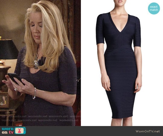 Half-Sleeve V-Neck Bandage Dress worn by Nikki Reed Newman (Melody Thomas-Scott) on The Young and the Restless