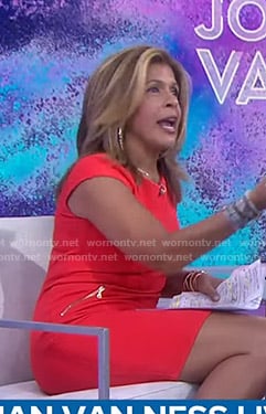 Hoda’s red cap sleeve dress on Today