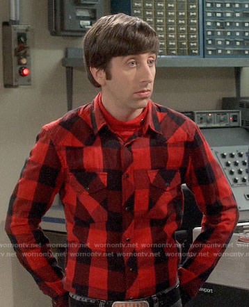 Howard’s red buffalo check shirt on The Big Bang Theory