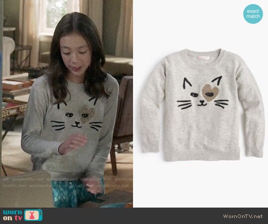 J.Crew Girls Kitty Love Popover Sweater worn by Lily Tucker-Pritchett (Aubrey Anderson-Emmons) on Modern Family