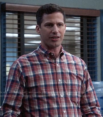 Jake’s red plaid shirt on Brooklyn Nine-Nine