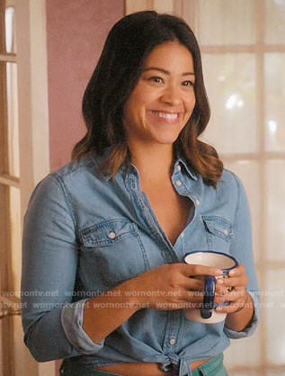 Jane’s chambray tie-front shirt on Jane the Virgin