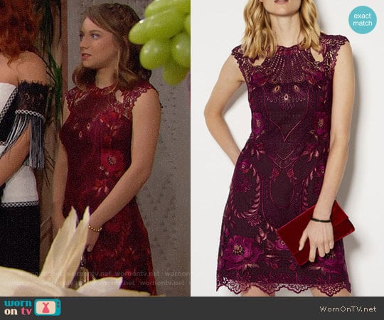 Karen Millen Embroidered Mini Dress worn by Coco Spectra (Courtney Grosbeck) on The Bold and the Beautiful