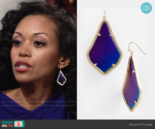 Kendra Scott Alex Drop Earrings worn by Hilary Curtis (Mishael Morgan) on The Young and the Restless