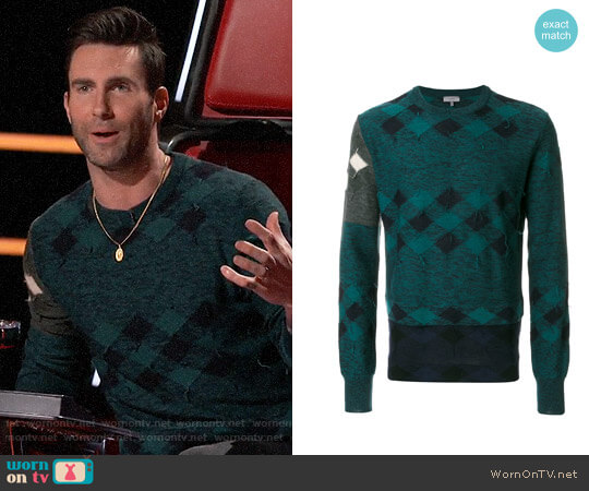Lanvin Checked Sweater worn by Adam Levine on The Voice