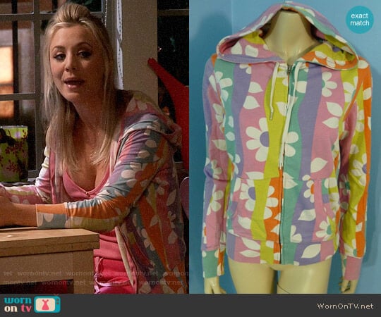 Lucky Brand Flower Power Hoodie worn by Penny Hofstadter (Kaley Cuoco) on The Big Bang Theory