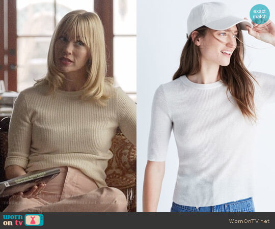 Madewell Ribbed Sweater Top in Hthr Oyster worn by Melissa Shart (January Jones) on Last Man On Earth
