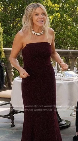 Mickey’s black strapless gown on The Mick
