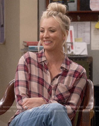 Penny’s beige and red plaid shirt on The Big Bang Theory