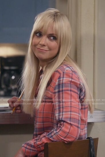 Christy’s pink plaid shirt on Mom