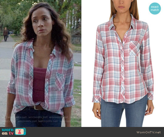 Rails Hunter Shirt in Rosewood/Sky worn by Jacinda (Dania Ramirez) on Once Upon A Time