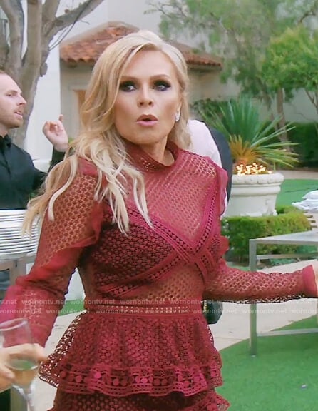 Tamra’s red lace mini dress on The Real Housewives of OC