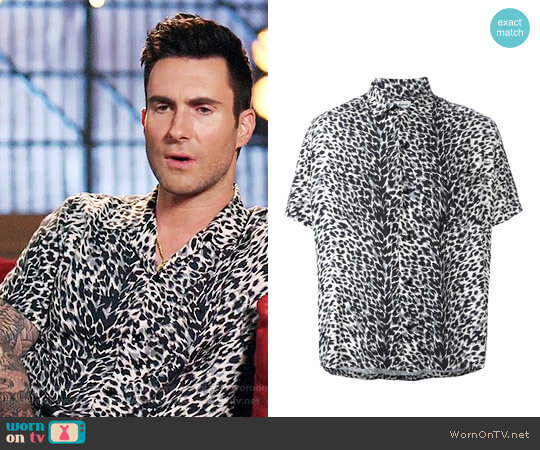 Saint Laurent Leopard Print Shirt worn by Adam Levine on The Voice