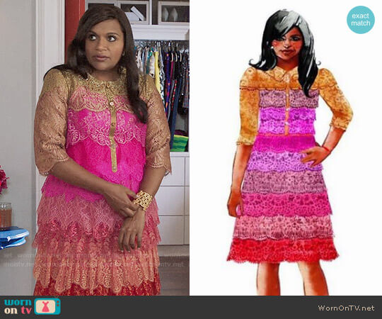 costume designer Salvador Perez Custom designed worn by Mindy Lahiri (Mindy Kaling) on The Mindy Project
