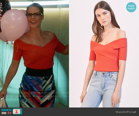 Sandro Galina Off-The-Shoulder Sweater worn by Felicity Smoak (Emily Bett Rickards) on The Flash