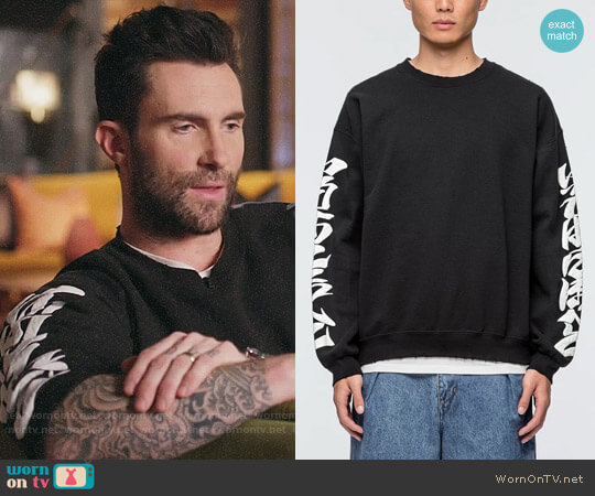 Sasquatchfabrix Iroha Damage Sweatshirt worn by Adam Levine on The Voice