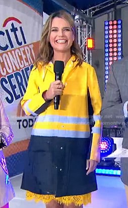 Savannah’s yellow and blue raincoat on Today