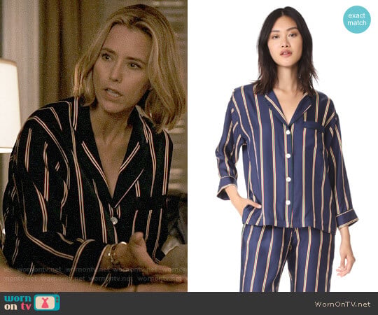 Sleepy Jones Silk Marina Pajamas worn by Elizabeth McCord (Téa Leoni) on Madam Secretary