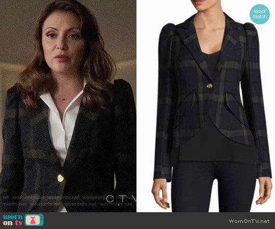 Smythe Plaid One-Button Wool Blazer worn by Emily Rhodes (Italia Ricci) on Designated Survivor