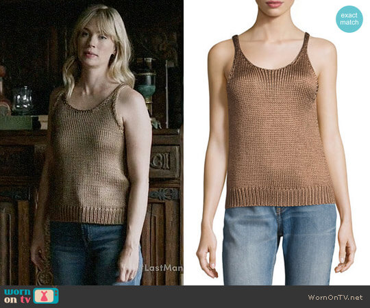 Vince Cable-Knit Silk Crop Tank Top worn by Melissa Shart (January Jones) on Last Man On Earth