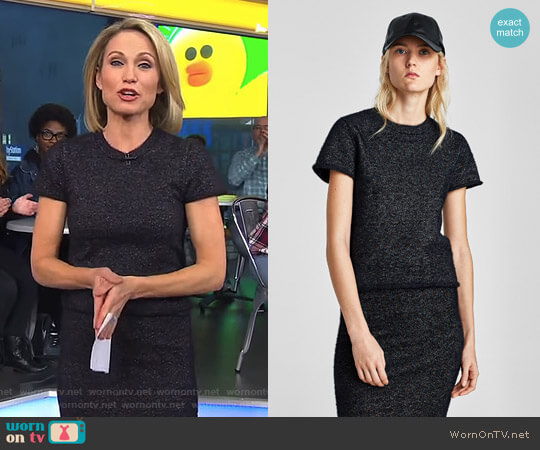 Zara Shimmery Sweater worn by Amy Robach on Good Morning America