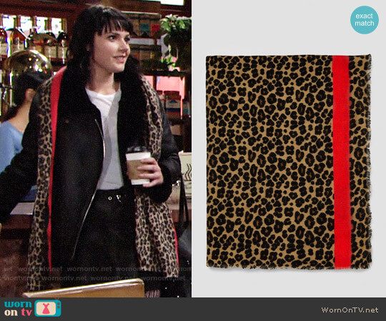 Zara Animal Print Scarf worn by Tessa Porter (Cait Fairbanks) on The Young and the Restless