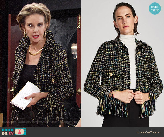 Zara Fringed Jacket worn by Gloria Abbott Bardwell (Judith Chapman) on The Young and the Restless