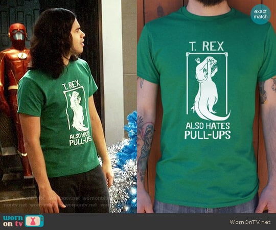 6 Dollar Shirts T. Rex Also Hates Pull Ups T-shirt worn by Cisco Ramon (Carlos Valdes) on The Flash