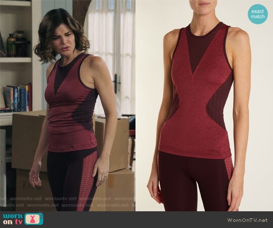 Adidas by Stella McCartney Train High-Neck Sleeveless Tank worn by Heather Hughes (Betsy Brandt) on Life in Pieces
