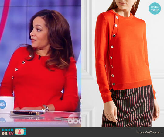 Altuzarra Minamoto Embellished Merino Wool Sweater worn by Sunny Hostin on The View