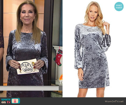 Adrianna Papell Crushed Velvet Shift worn by Kathie Lee Gifford on Today
