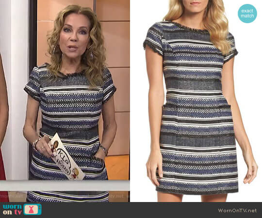 Adrianna Papell Stripe Sheath Dress worn by Kathie Lee Gifford on Today