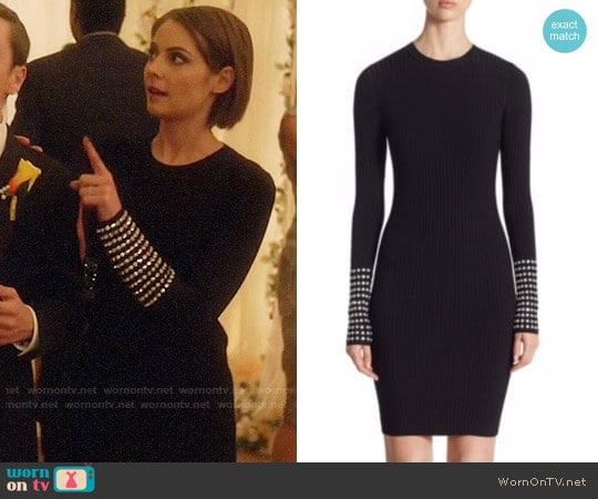 Alexander Wang Crystal-Embellished Ribbed Dress worn by Thea Queen (Willa Holland) on Arrow