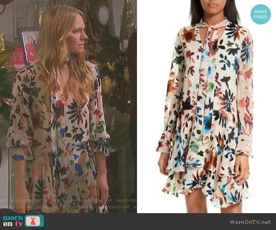 Alice + Olivia Moore Tiered Floral A-Line Dress worn by Abigail Deveraux (Kate Mansi) on Days of our Lives