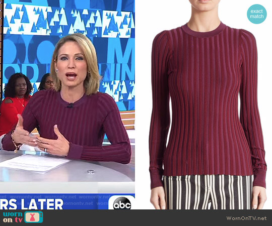 Altuzarra Reagan Sweater worn by Amy Robach on Good Morning America