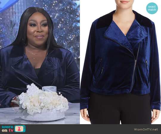 Bagatelle Velvet Moto Jacket worn by Loni Love on The Real