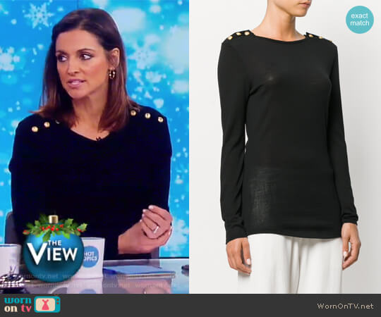 Balmain Button-embellished Sweater worn by Paula Faris on The View