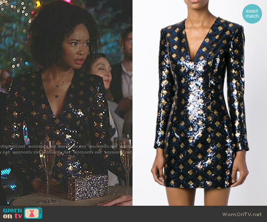Balmain Sequin Dress worn by Monica Colby (Wakeema Hollis) on Dynasty