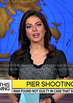 Bianna’s black snakeskin print dress on CBS This Morning