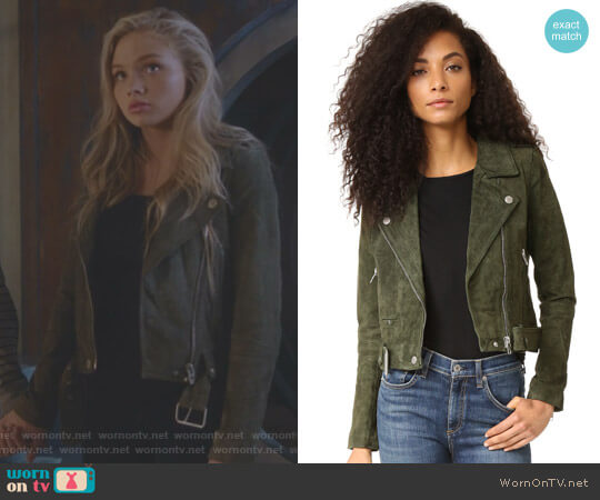 Blank Denim Genuine Suede Moto Jacket worn by Lauren Strucker (Natalie Alyn Lind) on The Gifted