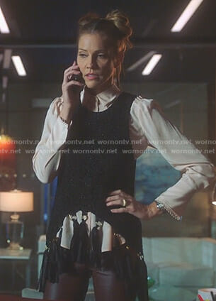 Charlotte’s black tassel top on Lucifer